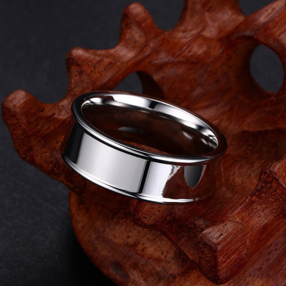 Silver Ring Size 10 High Polish Stainless Steel